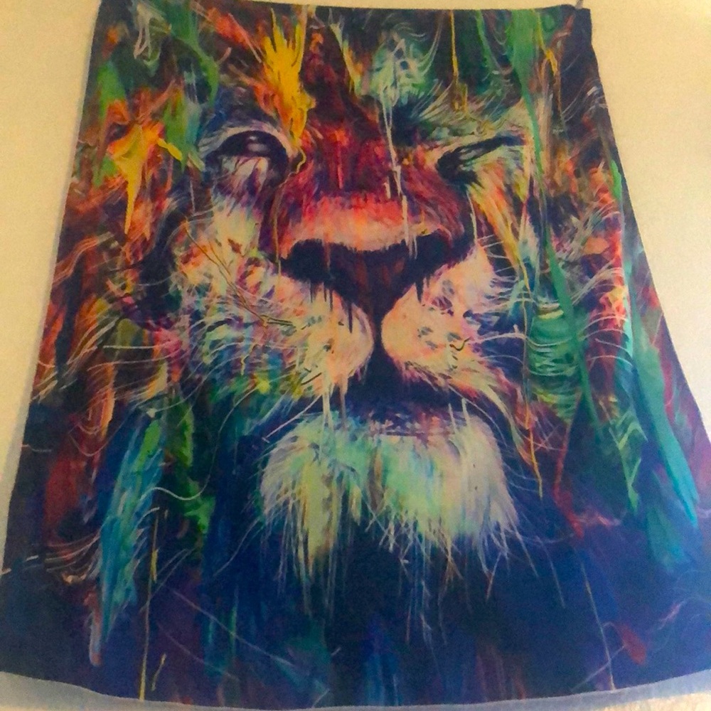 Rainbow lion tapestry